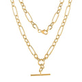 Gold Gioia Italian Link Chain Necklace in 10K Yellow Gold, Gold Link Chain, 10K Yellow Gold Necklace, Adjustable Length Gold Chain 6.75 Grams - Sticky add to cart bar