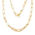 Gold Oro Zecchino Paperclip Collection Italian 14K Yellow Necklace 18 Inches 4.15 Grams - Sticky add to cart bar