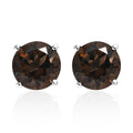 Brazilian Smoky Quartz Solitaire Stud Earrings in Sterling Silver 5.35 ctw - Sticky add to cart bar