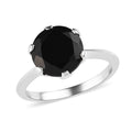 Natural Thai Black Spinel Solitaire Ring in Sterling Silver 3.25 ctw - Sticky add to cart bar