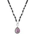 Amethyst, Multi Gemstone Statement Necklace (30 Inches) in Silvertone 3.00 ctw - Sticky add to cart bar