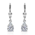 Moissanite Lever Back Earrings in Platinum Over Sterling Silver 1.75 ctw (Del. in 5-7 Days) - Sticky add to cart bar