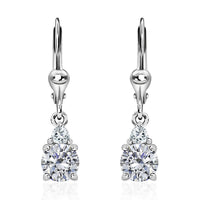 Moissanite Lever Back Earrings in Platinum Over Sterling Silver 1.75 ctw (Del. in 5-7 Days)