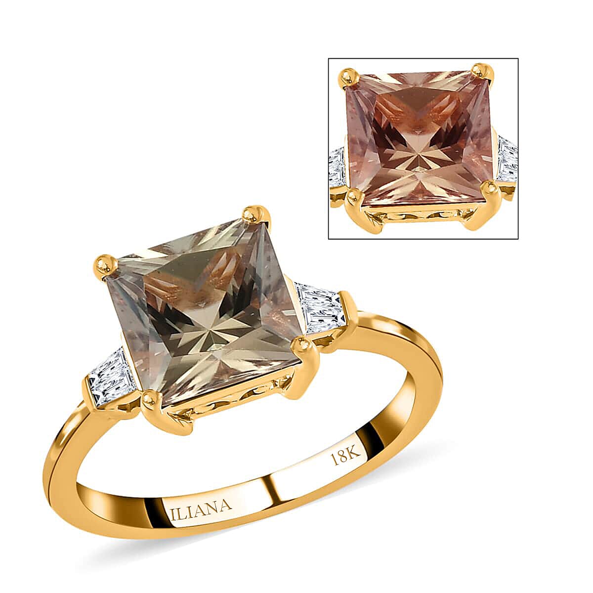Iliana 18K Yellow Gold AAA Turkizite and G-H SI Diamond Ring 3.30 ctw (Del. in 5-7 Days)