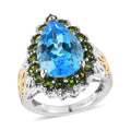 Marambaia Topaz and Natural Chrome Diopside Ring in Vermeil YG and Platinum Over Sterling Silver 8.75 ctw - Sticky add to cart bar