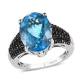 Marambaia Topaz and Natural Thai Black Spinel Ring in Platinum Over Sterling Silver 7.90 ctw - Sticky add to cart bar