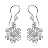 Bali Legacy Sterling Silver Floral Earrings 2.40 Grams