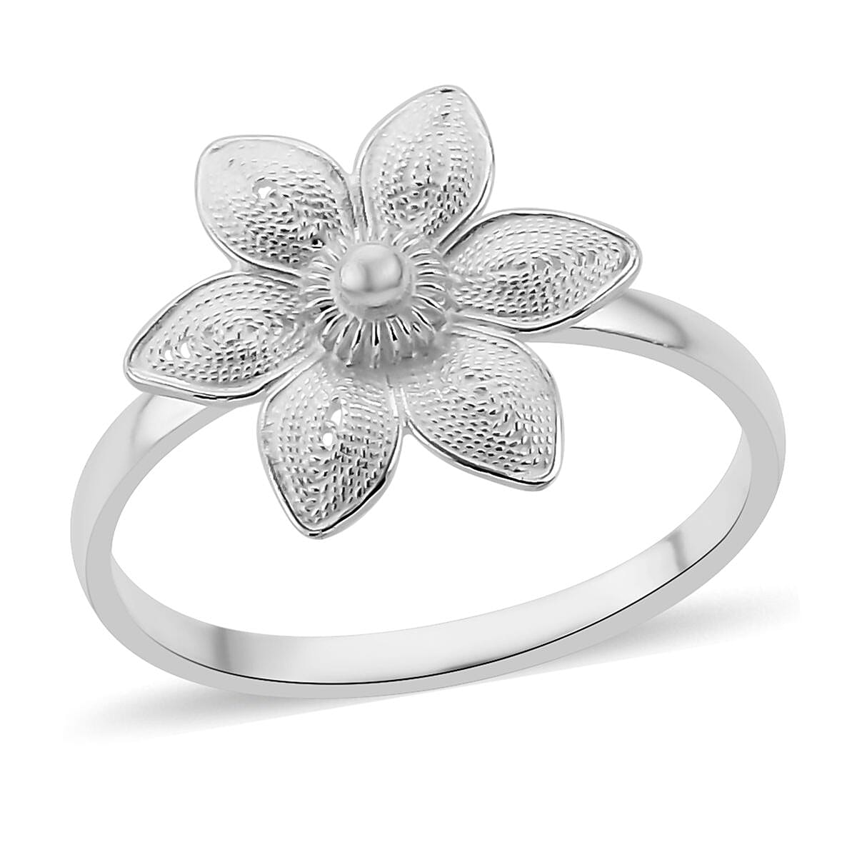 Bali Legacy Sterling Silver Floral Ring (Size 10.0) 2.40 Grams