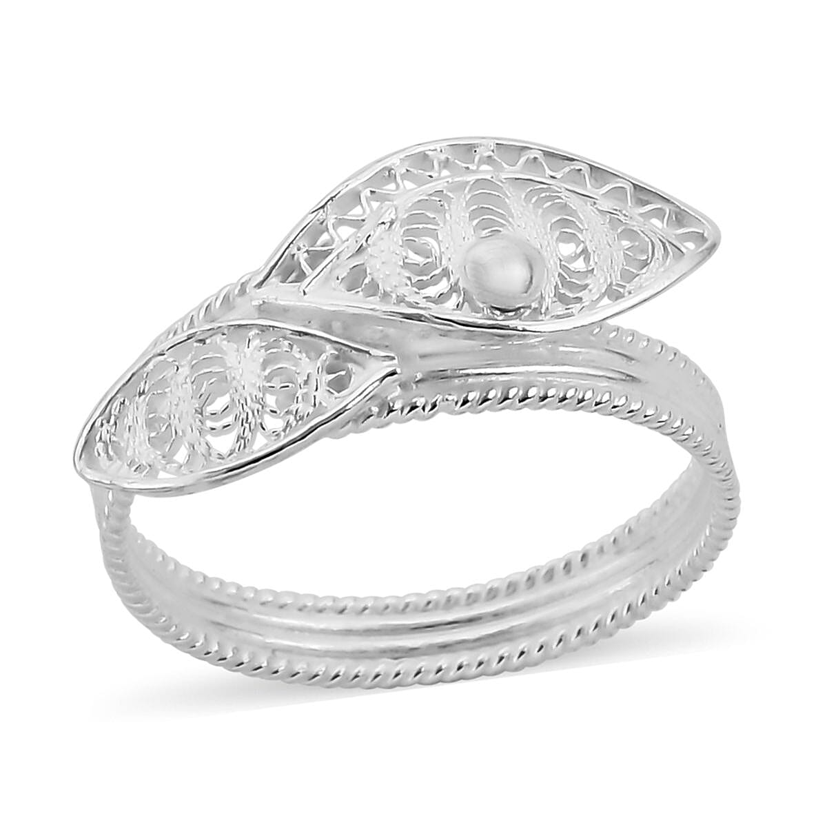 Bali Legacy Sterling Silver Bypass Ring 2.70 Grams