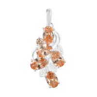 Simulated Champagne Color Diamond Pendant in Sterling Silver 3.10 ctw
