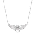 Moissanite Angel Wing Necklace 18 Inches in Rhodium Over Sterling Silver 1.25 ctw - Sticky add to cart bar