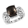 Karis Matrix Silver Shungite and Simulated Diamond Ring in Platinum Bond 3.10 ctw - Sticky add to cart bar