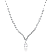Moissanite Necklace 18 Inches in Rhodium Over Sterling Silver 11.15 ctw