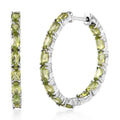 Arizona Peridot Hoop Earrings in Platinum Over Sterling Silver 6.65 ctw - Sticky add to cart bar