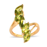 Arizona Peridot 5 Stone Ring in Vermeil YG Over Sterling Silver 2.85 ctw