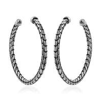 Bali Legacy Sterling Silver Tulang Naga Hoop Earrings 8.90 Grams