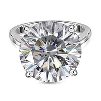 Moissanite 10.06 ctw Ring in Platinum Over Sterling Silver (Size 9)