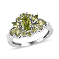 American Natural Arizona Peridot Ring in Platinum Over Sterling Silver 1.25 ctw - Sticky add to cart bar