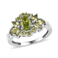 American Natural Arizona Peridot Ring in Platinum Over Sterling Silver 1.25 ctw