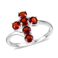 Mozambique Garnet Cross Ring in Sterling Silver (Size 10) 1.25 ctw - Sticky add to cart bar