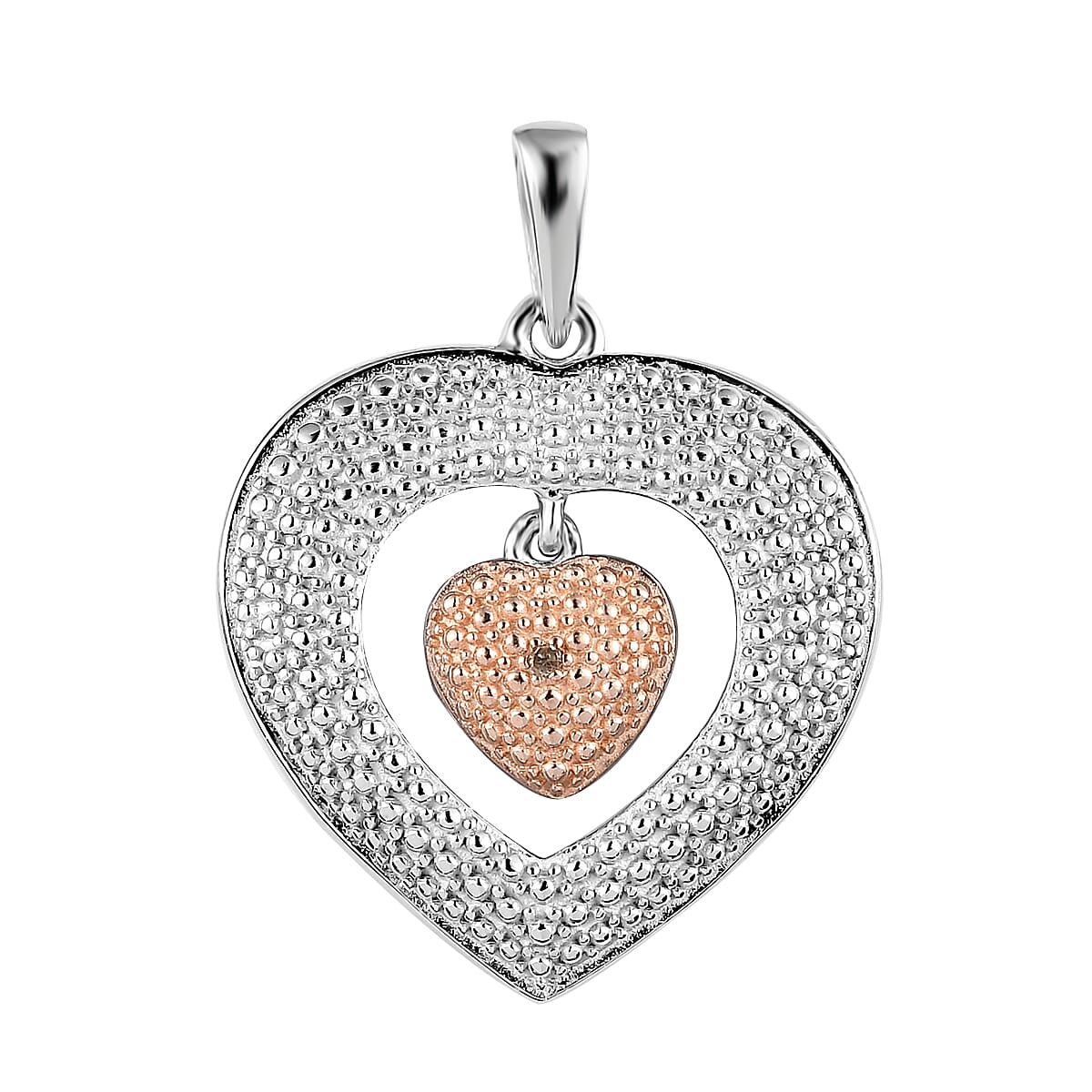 Red Diamond Accent Heart Pendant in Platinum Over Sterling Silver