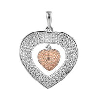 Red Diamond Accent Heart Pendant in Platinum Over Sterling Silver