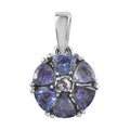 Tanzanite Floral Pendant in Stainless Steel 1.00 ctw , Tarnish-Free, Waterproof, Sweat Proof Jewelry - Sticky add to cart bar