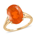 LUXORO 10K Yellow Gold AAA Brazilian Fire Opal and G-H I3 Diamond Ring 2 Grams 4.10 ctw (Delivery in 7-10 Business Days) - Sticky add to cart bar