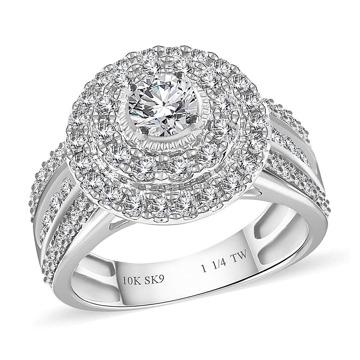 NY Closeout G-H I1-I2 Diamond 1.25 ctw Ring in 10K White Gold 5 Grams