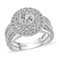 NY Closeout G-H I1-I2 Diamond 1.25 ctw Ring in 10K White Gold 5 Grams