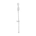 Rhodium Over Sterling Silver 2inch Extender Box Chain with Magnetic Lock, 9mm Lobster Lock and 4mm Adjustable Ball - Sticky add to cart bar