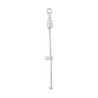 Rhodium Over Sterling Silver 2inch Extender Box Chain with Magnetic Lock, 9mm Lobster Lock and 4mm Adjustable Ball