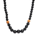 Black Agate and Jasper 214.25 ctw Beaded Necklace in Sterling Silver 20 Inches - Sticky add to cart bar