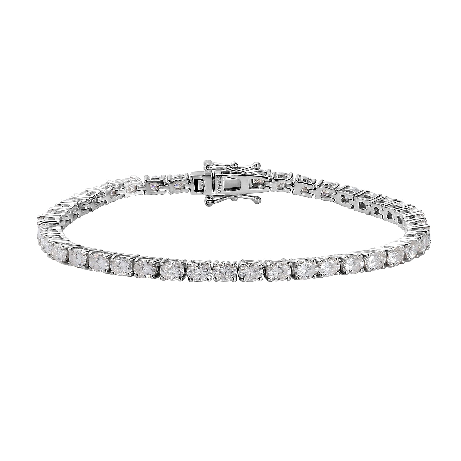 Moissanite Tennis Bracelet in Platinum Over Sterling Silver (7.25 In) 10.50 Grams 6.35 ctw