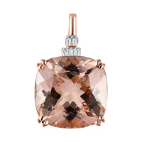 Luxoro AAA Marropino Morganite and G-H I2 Diamond 7.55 ctw Pendant in  14K Rose Gold