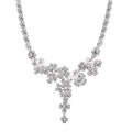 Austrian Crystal Floral Necklace 20-22 Inches in Silvertone - Sticky add to cart bar