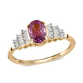 Luxoro 10K Yellow Gold Premium Narsipatnam Purple Spinel and Diamond Ring (Size 7.0) 1.00 ctw (Del. in 7-10 Days) - Sticky add to cart bar