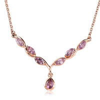 Narsipatnam Purple Spinel Y-Shape Necklace 18 Inches in Vermeil Rose Gold Over Sterling Silver 1.40 ctw