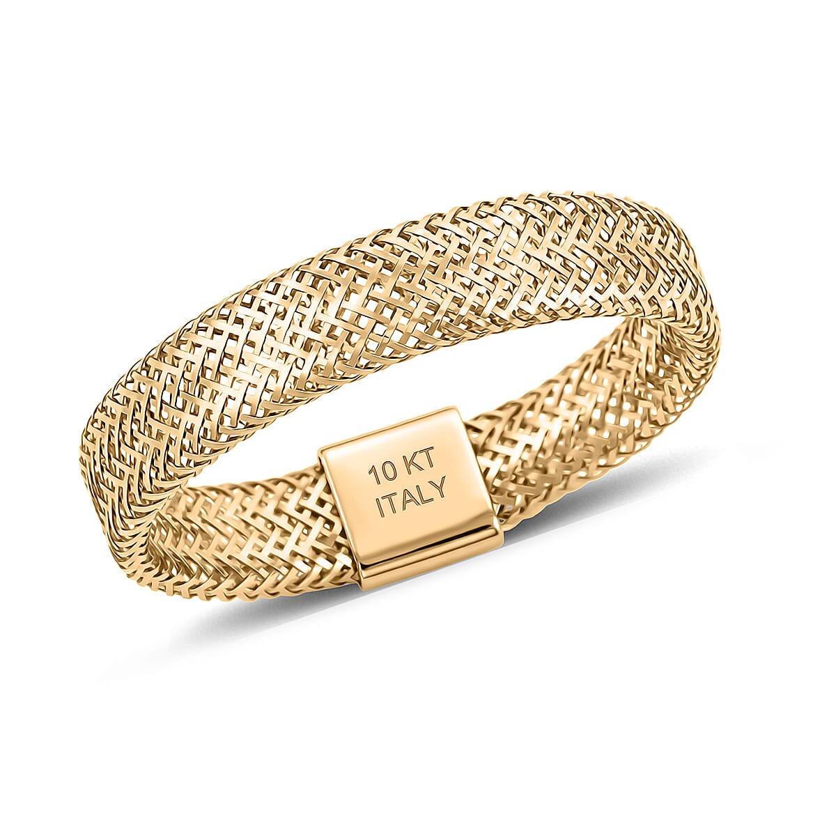 Italian 10K Yellow Gold Stretchable Ring (Size 6-8) (0.45 g)