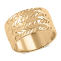 Foglie Oro Italian 10K Yellow Gold Diamond- Cut Leaves Ring 1.40 Grams - Sticky add to cart bar