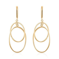 Girotondo Italian 10K Yellow Gold Double Oval Drop Earrings 2.25 Grams