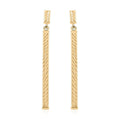 Italian 10K Yellow Gold Diamond-Cut Bar Earrings 1.85 Grams - Sticky add to cart bar