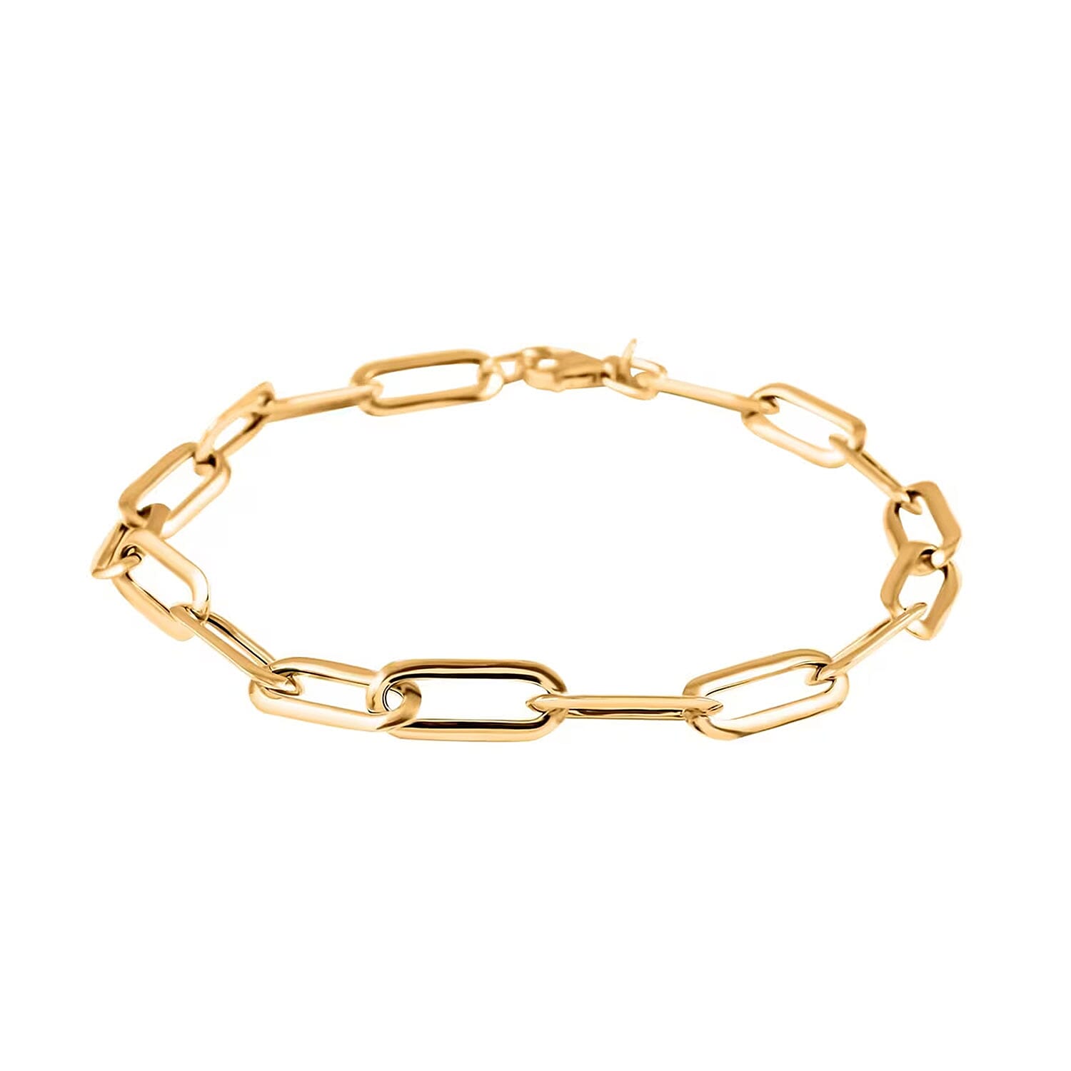 Pyramid Paperclip Italian 14K Yellow Gold Bracelet (7.50 In) 1.75 Grams