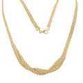 Ribbon Braided Rope Italian 10K Yellow Gold Necklace 18 Inches 9 Grams - Sticky add to cart bar