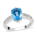 Marambaia Topaz and Moissanite Ring in Platinum Over Sterling Silver 2.30 ctw - Sticky add to cart bar