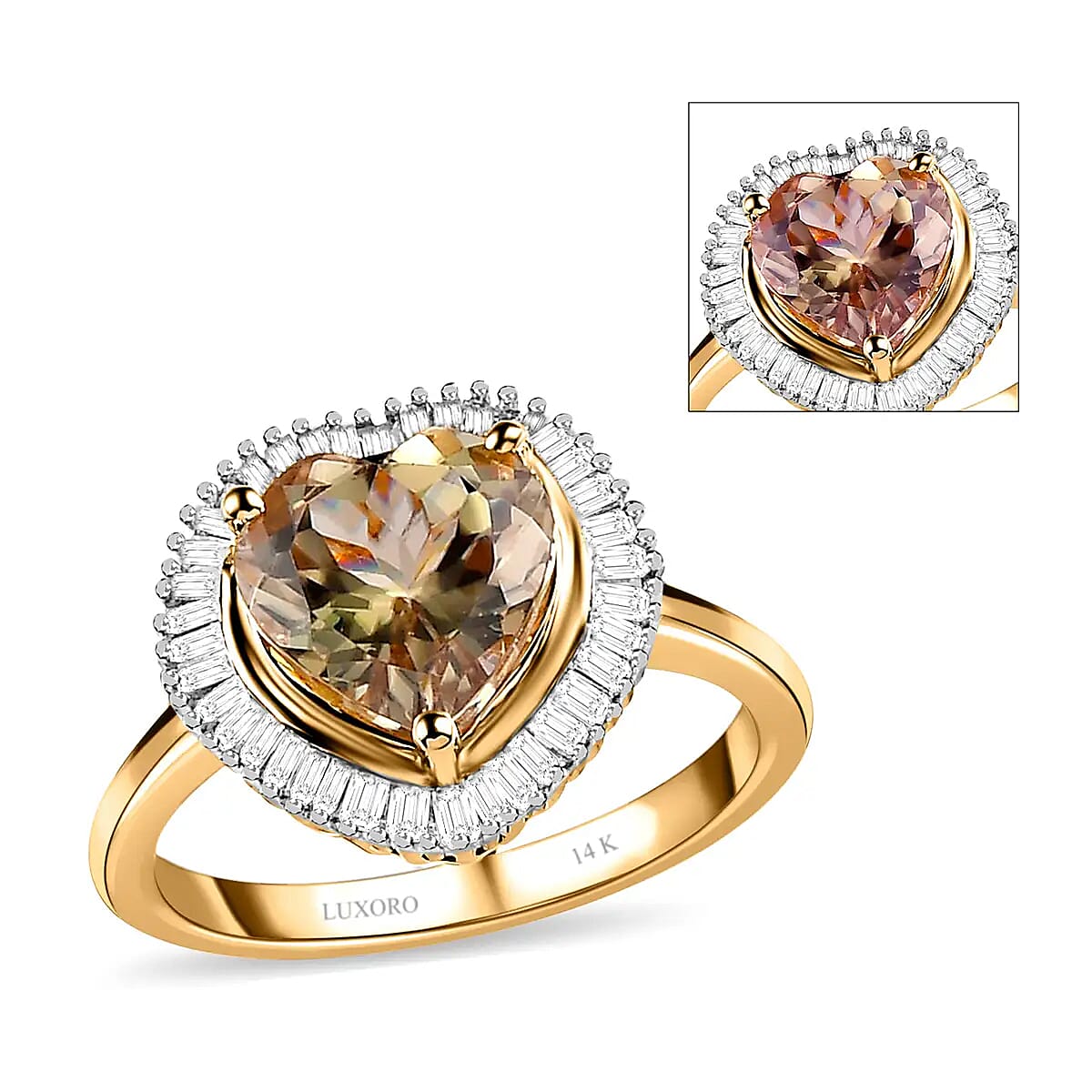DOORBUSTER LUXORO 14K Yellow Gold AAA Turkizite, Diamond  (G-H, I1) Ring (3.40 g) 2.16 ctw