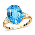 Luxoro 10K Yellow Gold Premium Marambaia Topaz and G-H I3 Diamond Ring (Size 10.0) 7.60 ctw - Sticky add to cart bar