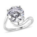 Simulated Diamond Solitaire Ring in Sterling Silver - Sticky add to cart bar