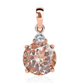 LUXORO 10K Rose Gold AAA Marropino Morganite and Moissanite Pendant 2.50 ctw - Sticky add to cart bar