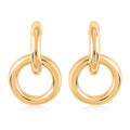Orecchini Lucidi Italian 10K Yellow Gold Double Circle Hoop Earrings 2.20 Grams - Sticky add to cart bar